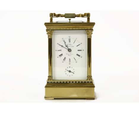 A French brass carriage clock, with alarm and repeat mechanisms, striking the half hours. Dial inscribed ' L'Epee, Fonde en 1