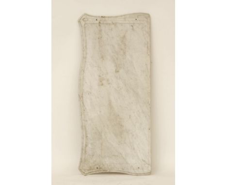 A large antique white marble commode top, 65 x 140cm