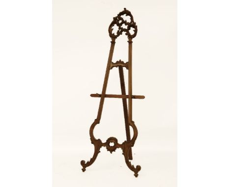 A Victorian carved fancy display easel