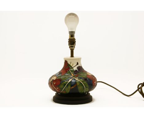 A modern Moorcroft table lamp vase, 19cm high