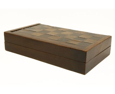 A George III mahogany games box, with a chess board, the inside inlaid with bagatelle, 45.5cm