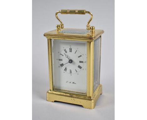 A Modern Brass Cased English Carriage Clock, Movement in need of attention and Missing Back Glass Plate, 12cms High 