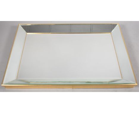 A Large Modern gilt Framed Rectangular Wall Mirror, 110x80cms 