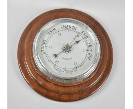A Mid 20th Century Circular Aneroid Wall Barometer, 26cms Diameter 