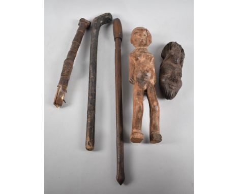 A Collection of Vintage Carved Tribal Items, Some Condition Issues, Early 20th Century 