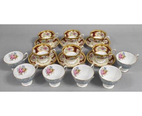 A Royal Albert Lady Hamilton Tea Set to Comprise Six Cups and Seven Saucers (Seconds) Together with Six Royal Albert Enchantm