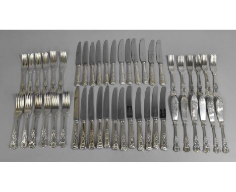 Two Sets of Kings Pattern Cutlery by Arthur Price and Walker &amp; Hall, Two Sets of Six Large and Small Knives and Large and