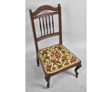 An Edwardian Mahogany Framed Nursing Chair, with Tapestry Seat 