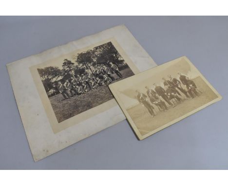 Two Vintage Black and White Photographs of Shropshire Yeomanry, 26x21cms 