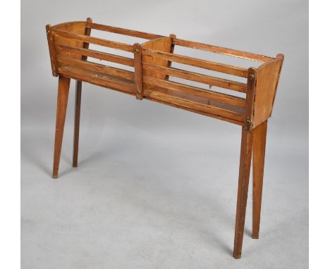 Wooden Two Section Planter on Stand, 59cm Wide. 