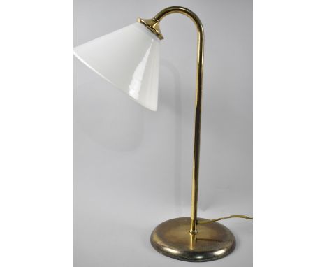 A Modern Desktop Reading Lamp with Opaque Glass Shade 