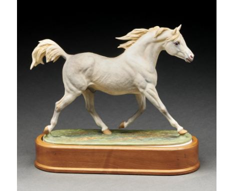A Royal Worcester equestrian model of an Arab Stallion designed by Doris Lindner, introduced 1963, 23cm h, black printed mark