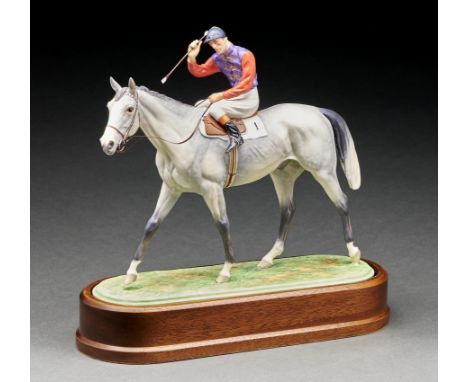 A Royal Worcester equestrian model of "The Winner" designed by Doris Lindner, introduced 1959, 26.5cm h, black printed mark, 