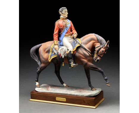 A Royal Worcester equestrian statuette of the Duke of Wellington from the Famous Military Commanders series designed by Berna