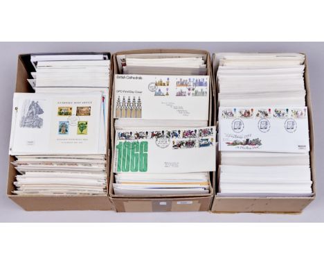 Postage Stamps. Great Britain, an extensive collection of first day covers, early 1960s and later, including regional and Isl