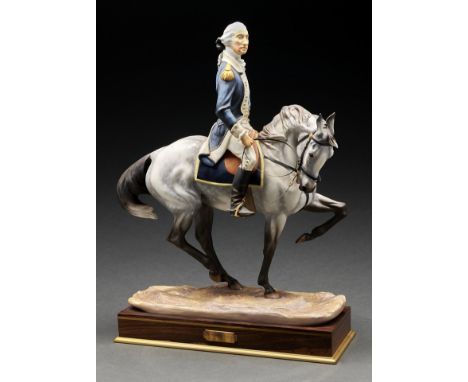 A Royal Worcester equestrian statuette of General George Washington from the Famous Military Commanders series modelled by Be