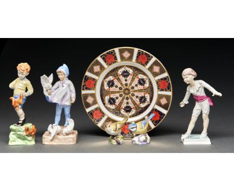 Two Royal Worcester figures of children, second half 20th c, modelled by F G Doughty, 19cm h and circa, black printed marks, 