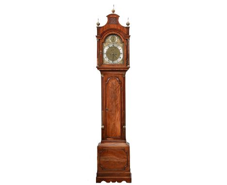 A George III&nbsp; eight day mahogany longcase clock, Thomas Harrison, London,&nbsp;the breakarched brass dial with twin subs