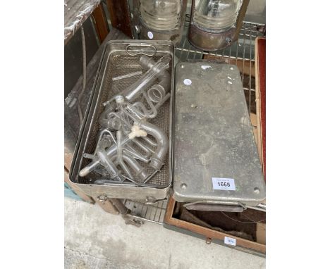 AN ASSORTMENT OF VINTAGE SCIENTIFIC GLASS TUBES 