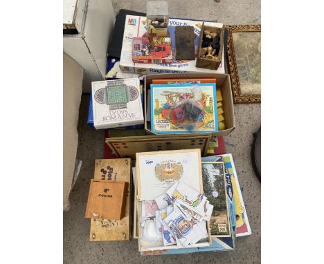 AN ASSORTMENT OF VINTAGE AND RETRO TOYS AND GAMES 