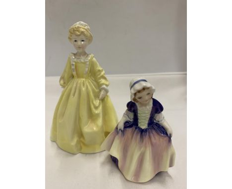 TWO FIGURES - ROYAL DOULTON 'DINKY DO' HN1678 (SECONDS) AND A ROYAL WORCESTER 'GRANDMOTHER'S DRESS' NO. 3081 