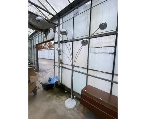 A LARGE DECORATIVE CHROME STANDARD LAMP 
