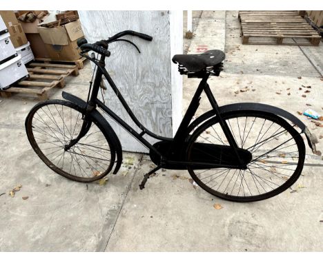 A VINTAGE LADIES BIKE WITH BROOKS SADDLE 