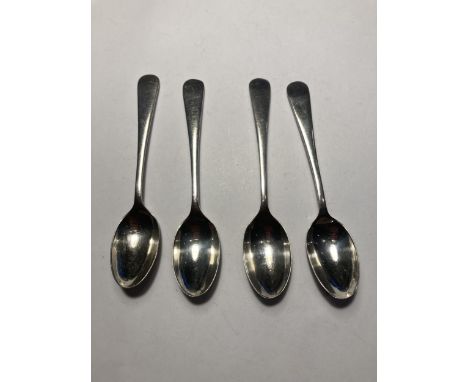 FOUR HALLMARKED BIRMINGHAM SILVER TEASPOONS WEIGHT 46.7 GRAMS 