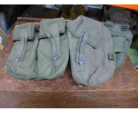 A BRITISH ARMY WEBBING BELT AND POUCHES 