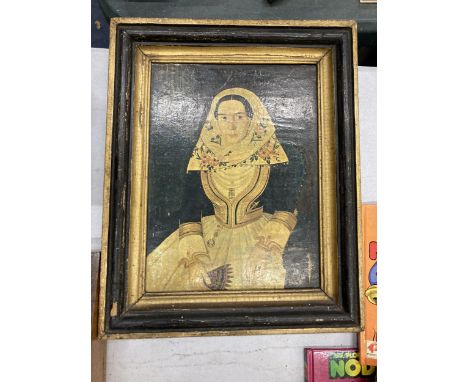 A VINTAGE PRINT OF A PORTRAIT OF A LADY, 29CM X 36CM 