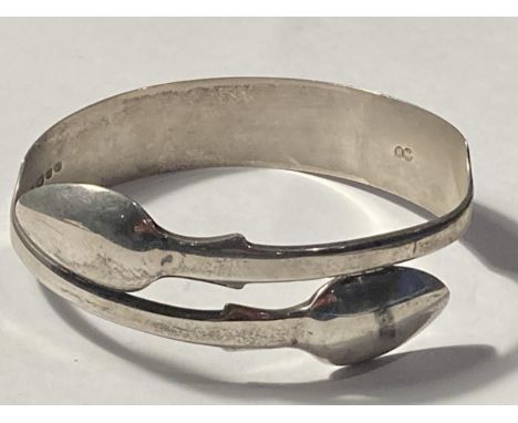A HALLMARKED SILVER SPOON BANGLE 