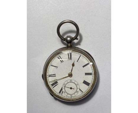 A HALLMARKED BIRMINGHAM SILVER POCKET WATCH, WORKING AT TIME OF LOTTING 