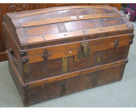 A Saratoga trunk, 68cm high x 92cm wide x 54cm deep Condition Report: Available upon request