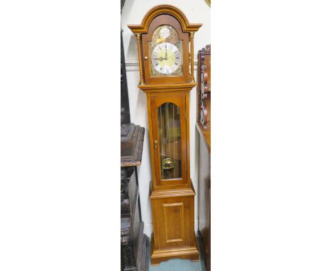 A yew wood Tempus Fugit grandmother clock, 166cm high Condition Report: Available upon request