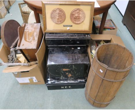Six deed boxes, bagatelle board, trunk etc Provenance: The Late Dr Helen. E. C. Cargill Thompson Condition Report: Available 