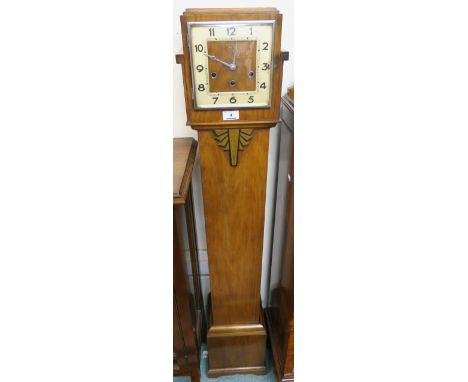 An Art Deco walnut grandmother clock, 143cm high Condition Report: Available upon request