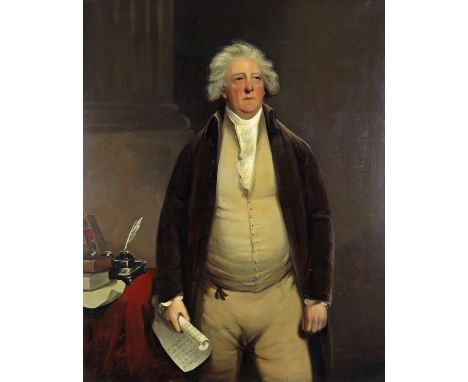 English School 19th Century Portrait of William Hussey, three quarter length Mayor of Salisbury (1758), MP for Salisbury (177