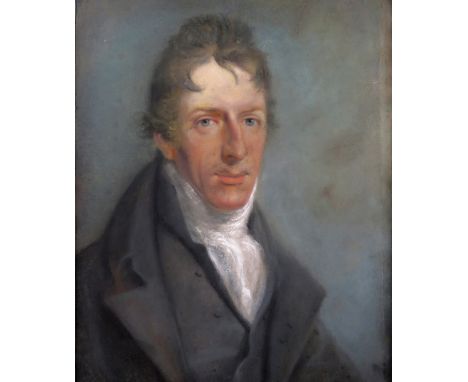 English School c.1800 Portrait of James Hussey [b. 1757] Pastel 56 x 47cm; 22 x 18½in Hussey was an Officer in the 17th Light