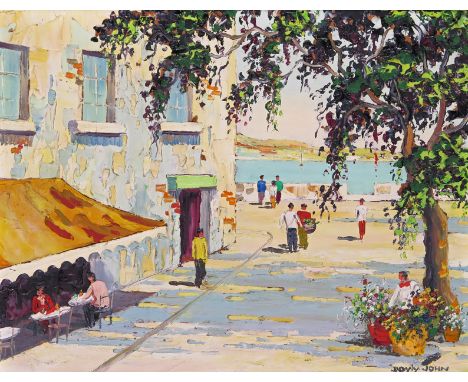 ‡ Cecil D’Oyly-John (1906-1993) Summer sunshine, Italian Riviera Signed Oil on board 43 x 53cm; 17x 21in ++Would be enhanced 