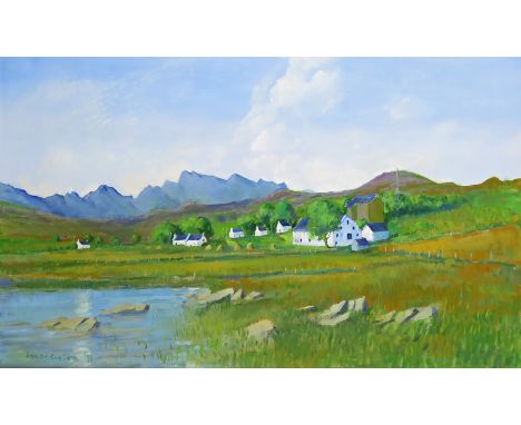 ‡ John Mathison (Scottish 1935-1991) Carbost, Skye, Scotland Signed, and dated ‘91 Oil on canvas 71 x 114cm; 28 x 45in ++Some