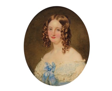 λ William Charles Ross (1794-1860) Portrait miniature of Eleanor Frances Johnstone, daughter of Sir Francis Hopkins head and 
