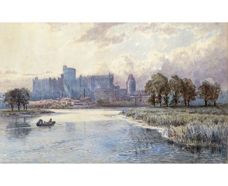 John Syer R.I. (1815-1885) Windsor Castle from the river Signed and dated June 1.’75 Watercolour 33 x 53cm; 13 x 21in Provena