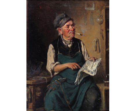 Hermann Kern (Hungarian 1838-1912) The Cobbler Signed Oil on panel 39 x 30.5cm; 15¼ x 12in ++Panel good, some minor scuffs an