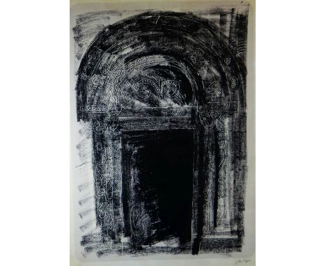 JOHN PIPER 1964 limited edition (27/70) stone lithograph - 'Kilpeck, Herefordshire - the Norman South Door', signed, 76 x 54c