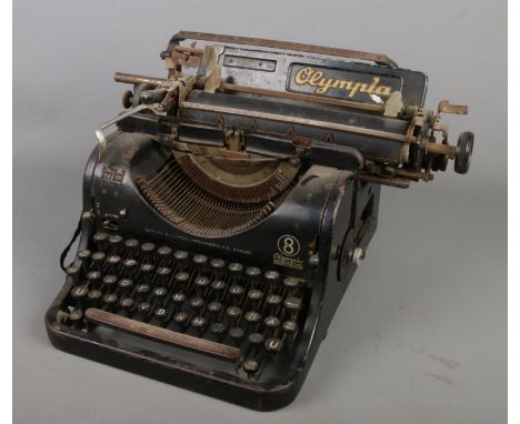 An Olympia 8 typewriter, made in Germany by Olympia BÃ¼romaschinen-Werke A.G  