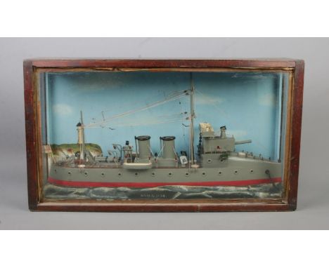 A cased model of a British Motor Gun Boat. 34cm x 6cm x 15cm.  