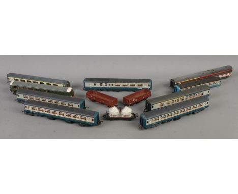 A collection of LIMA locomotive railway carriages; mainly 'Inter -City' passenger examples. All stamped to underside.  Two ca