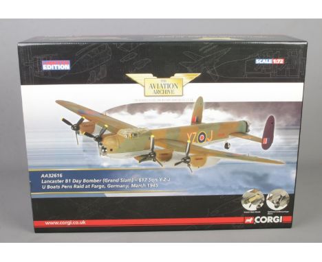 A Corgi limited edition 'The Aviation Archive' 1:72 Scale Diecast Model. AA32616 Lancaster BI Day Bomber, (Grand Slam) - 617 