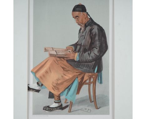 Original chromolithograph from the March 12, 1903 issue of Vanity Fair, titled China in London, depicting Chang Ta-Jen, a Chi