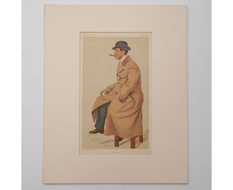 Original Vanity Fair chromolithograph caricature titled Phil, published February 21, 1895. This portrait was illustrated by L